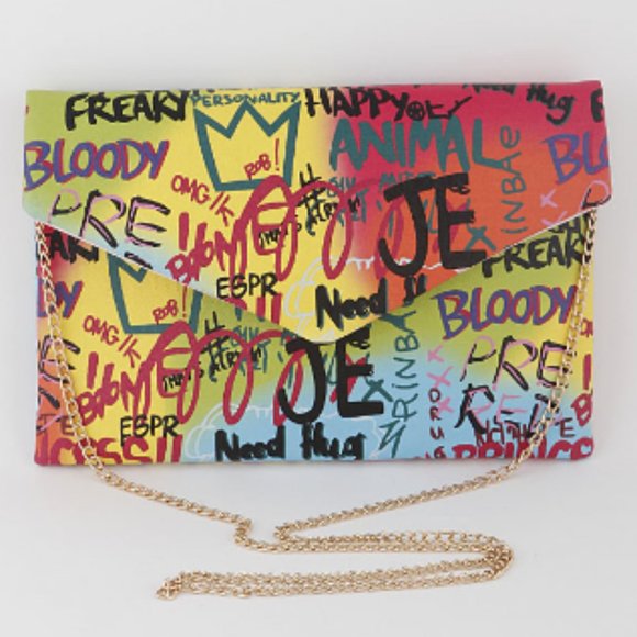 Handbags - Multi  Graffiti letter Cross Body Clutch